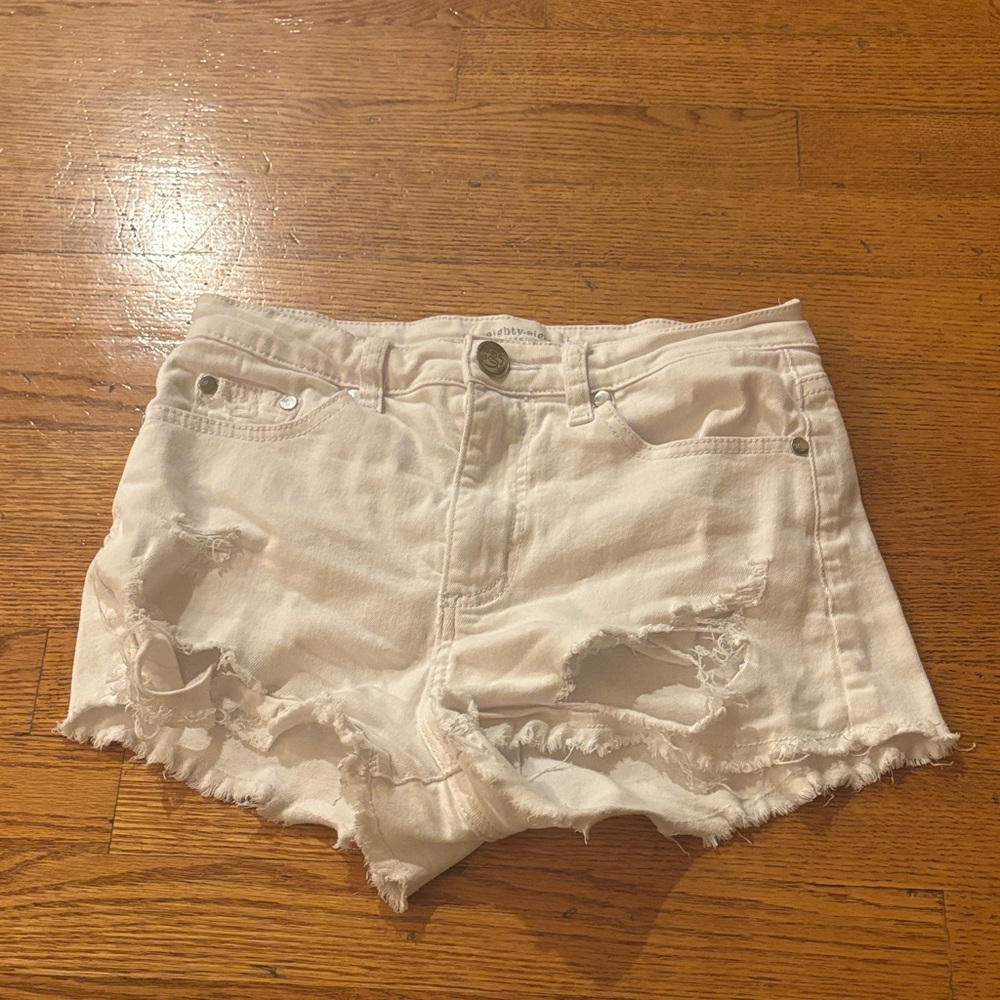 Eighty Eight White Jean Shorts, Small